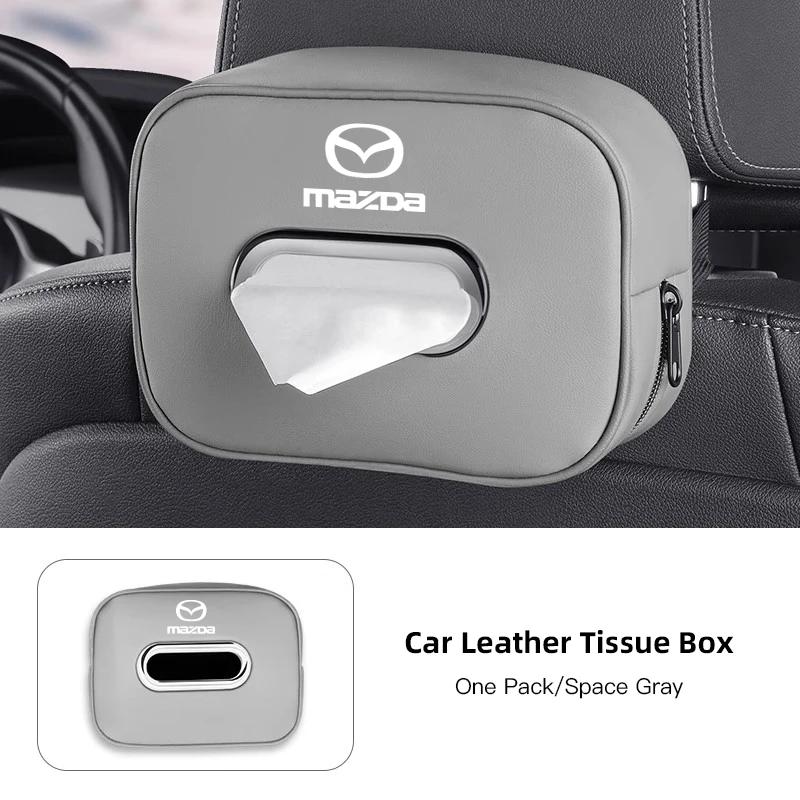 2025 Hot Mazda Car Leather Tissue Box Car Interior Accessories Tissue Storage Bag For CX5 CX3 CX9 MX5 RX8 Axela Demio Atenza MS