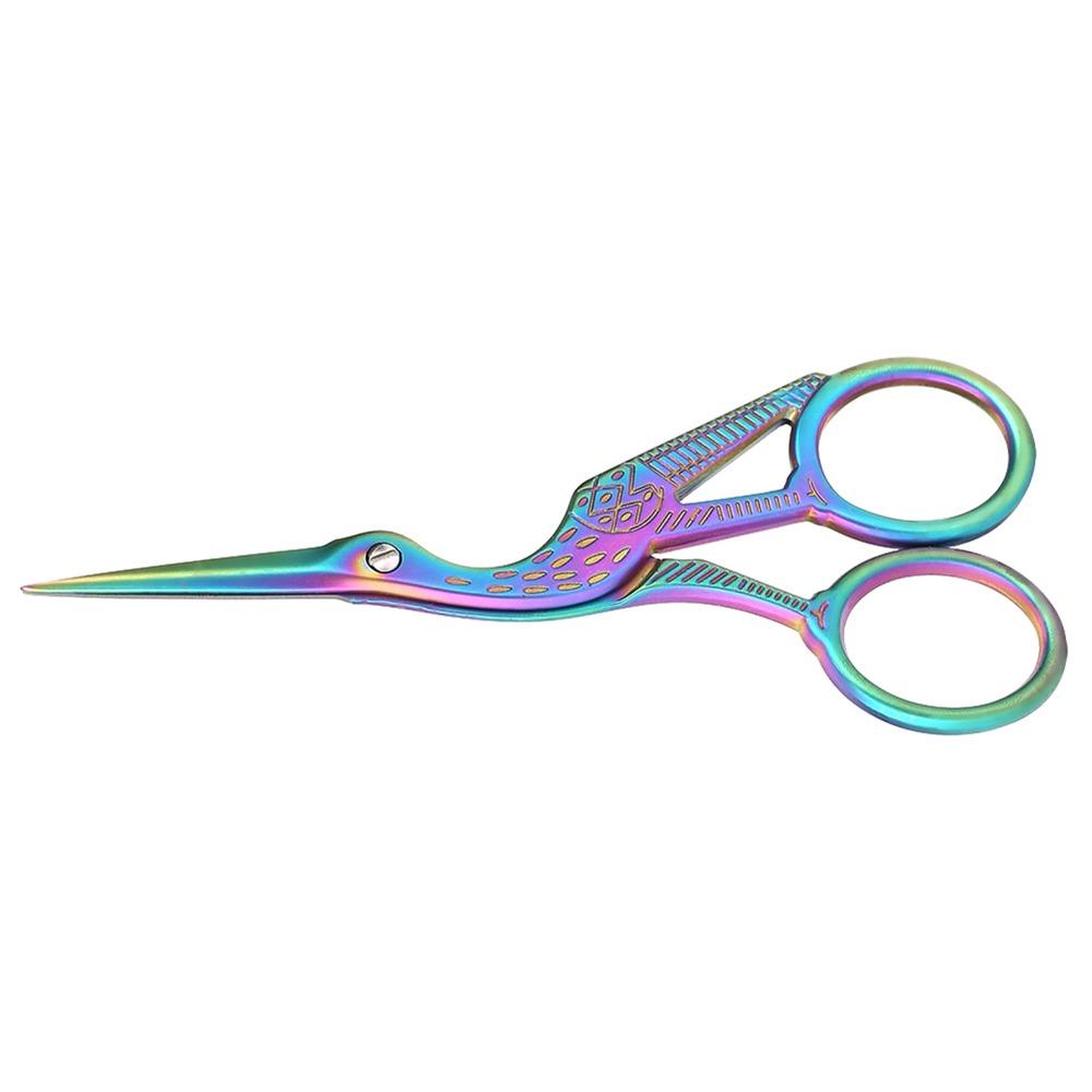 Stainless Steel Embroidery Scissors Sharp Tip Sewing Scissors Crane Shape Scissors  For Embroidery