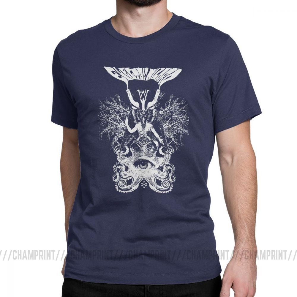 Electric Wizard Baphomet T Shirt For Men Funny Pure Cotton Tees Crewneck Short Sleeve T Shirt