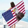 Asciugamano da Spiaggia Bandiera Aquila Americana Stampa Aquila Calva Patriottica Design Stelle Strisce Asciugatura Rapida Morbido Asciugamano da Bagno per Uomo Regalo 4 Luglio