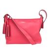 Used Shoulder Bag Fringe 25355 Leather Hot Pink Simple