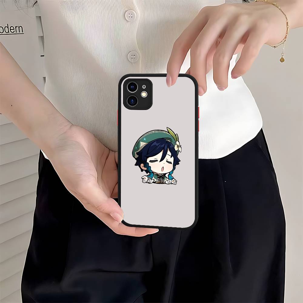 Anime Genshin Impact Matte Transparent Phone Cover For IPhone Case 16 15 14 13 12 11 Pro Max X XS Max Plus