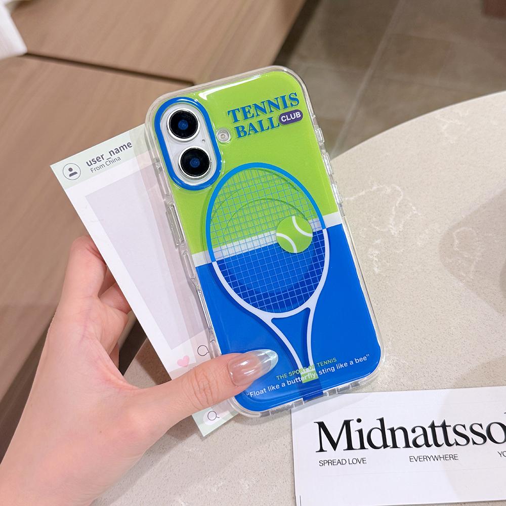 3D Tennis Ball Sport Magnetic Grip Tok Stand Holder Phone Case for iPhone 17 16 14 15 Pro Max Shockproof For Magsafe Back Cover