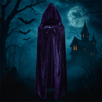 Reversible Design Hooded Robe Full Length Long Cape New Arrival Velvet Cloak  Anime Convention
