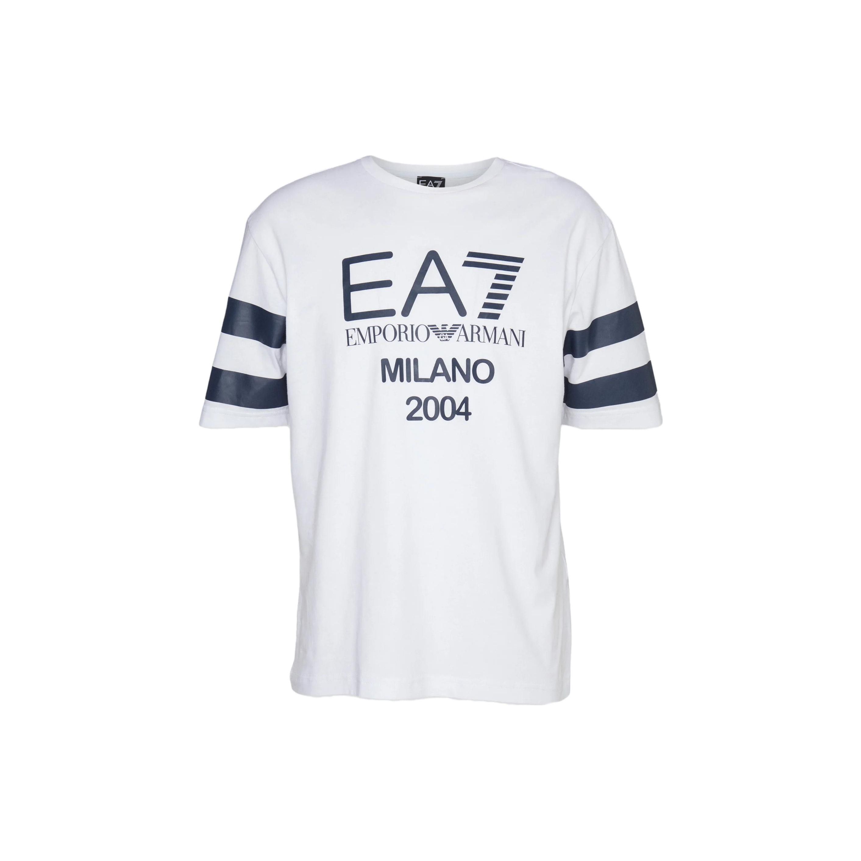 Emporio Armani EA7 SS23 Logo Letter Number Print Crew Neck Short Sleeve T-Shirt Men tops White 3RUT03-PJ7CZ-1100 S