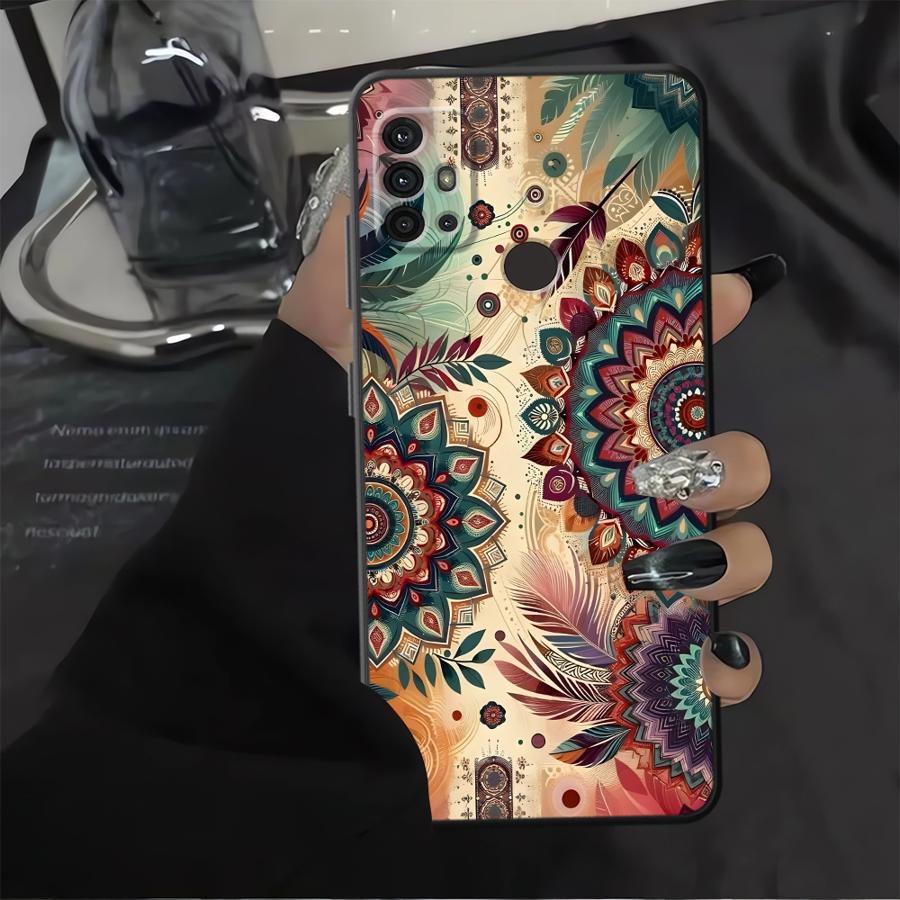 Retro Floral Pattern Case for Motorola Moto G50 G32 G51 G73 Edge 20 Pro 30 Lite G52 G53 G30 G71 G22 Edge40 G60s Phone Cover