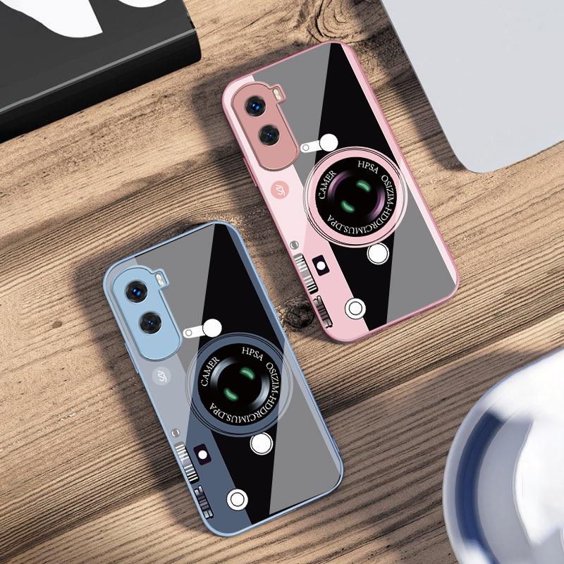 Dark Green Camera Pattern For Honor 30 50 50SE 70 Pro 90 200 200Pro Magic 4 5 7 Lite X9c Smart X50i Plus X9 X30 Glass Phone Case