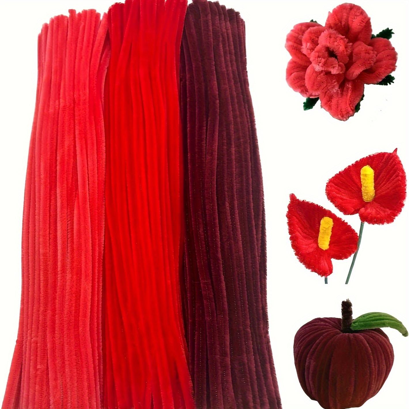 

300 Pieces Pipe Cleaner Craft Set 3 Assorted Colors, Thick Chenille Stem Pipe Cleaners for DIY Craft Flower Projects Holiday