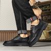 Herren Lederschuhe Schnür-Oxfords schwarz Allround Herren Freizeitschuhe Schuhe Männliche Casual-Sneaker Herren Bequeme flache Schuhe