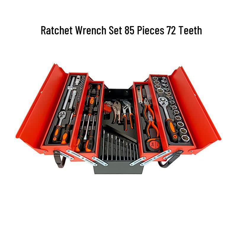 Gelangsen 85-Piece 72-Tooth Ratchet Socket Wrench Car Repair Tool Set
