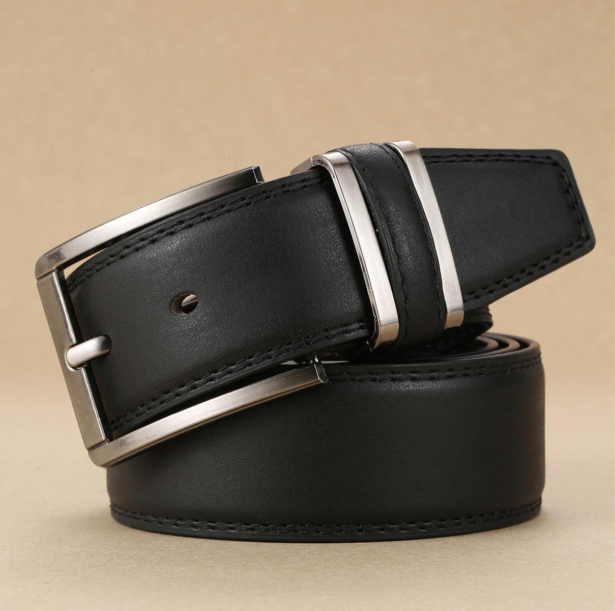 

Мужской ремень с пряжкой, легкий ремень с пряжкой на каждый день, кожаный ремень 125cm чёрный