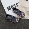 Kids Flat Shoes Embroidered Flowers Girls Casual Shoes Versatile Fashion 2025 Brand New Children Leather Shoes Round Soft Sole