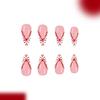 24pcs French Manicure Fake Nail White Base Red Dots Bows Accents Easy Application Artificial Nail For Elegant Look