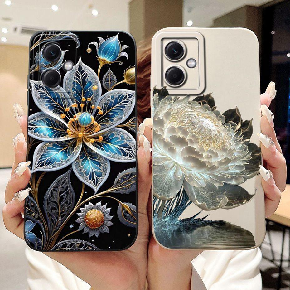 Beautiful Floral Phone Case For Xiaomi Redmi Note 12 5G Soft Silicone Shockproof Cases For Redmi Note 12 Pro Note12 5G Bumpers