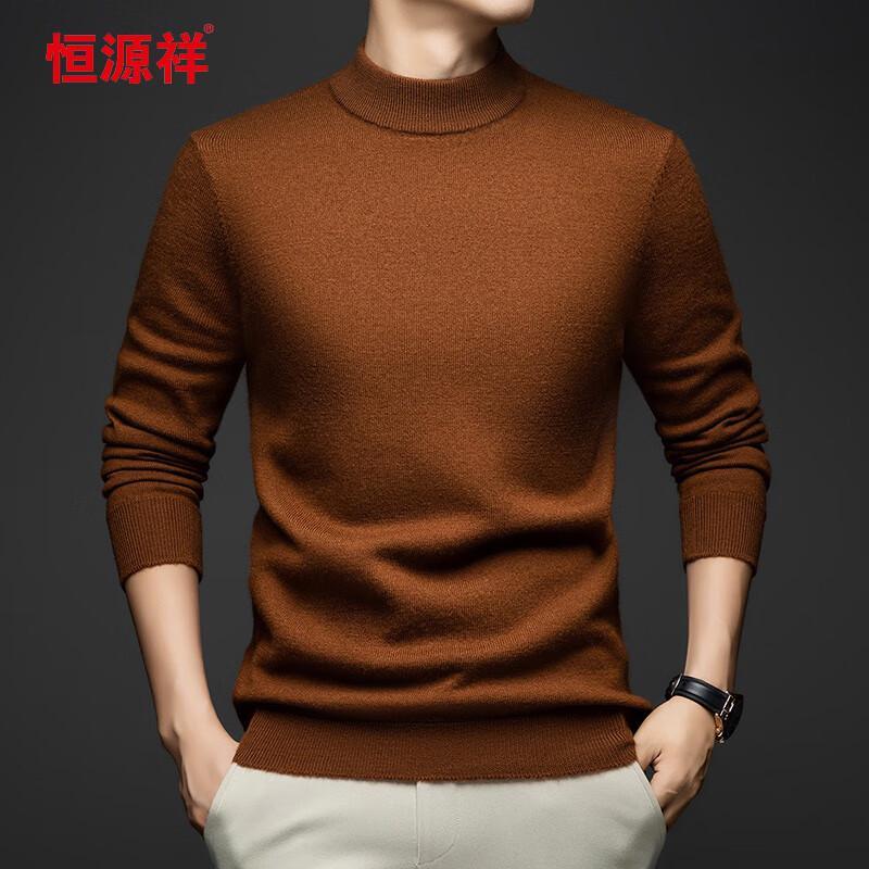 

Hengyuanxiang Men s 100% Merino Wool Round Neck Pullover 3XL