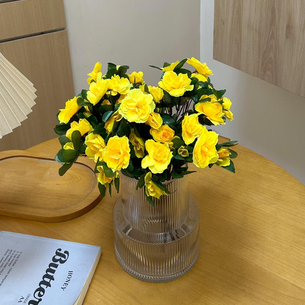 Artificial Green Plant Simulation Fake Rhododendron Bouquet, Living Room Home Decoration Ornament Photography Props
