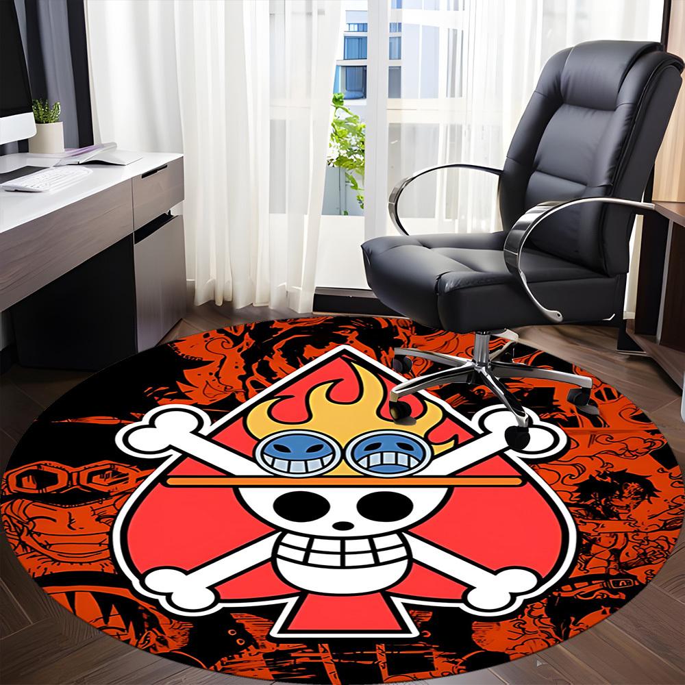 1pc One Piece Logo Office Round Area Rug, Under Office Chairs Bedroom Living Room Home Decor  a1022210