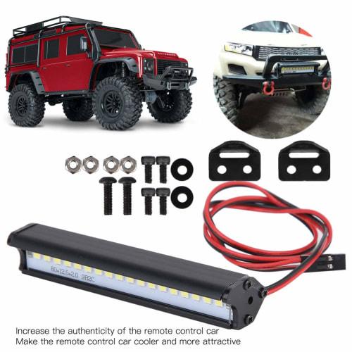 RC Car LED Roof Light Bar, High Brightness, for Traxxas TRX6/TRX4/SCX10 1/10 Scale RC Crawlers, Deformation Resistant, 18 Beads, 83mm Long, Easy Insta