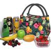 Palmenblätter Hibiskus Lunchtasche Wiederverwendbar Tragbar Isoliert Tropisch Ananas Frucht Groß Lunchbox Tragetasche für Schule Büro