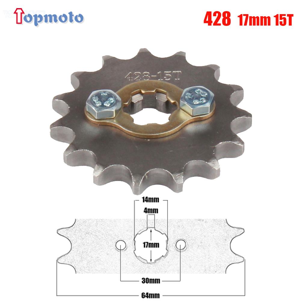 428# 17mm Teeth Front Engine Sprocket 10 11 12 13 14 15 16 17 18 19T For Dirt Pit Bike ATV Quad Go Kart Buggy Scooter Motorcycle