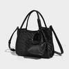 2025 New Hand-Woven Portable Bucket Bag Casual Soft Leather Shoulder Bag Fashionable All-Match Crossbody Bag for Women
