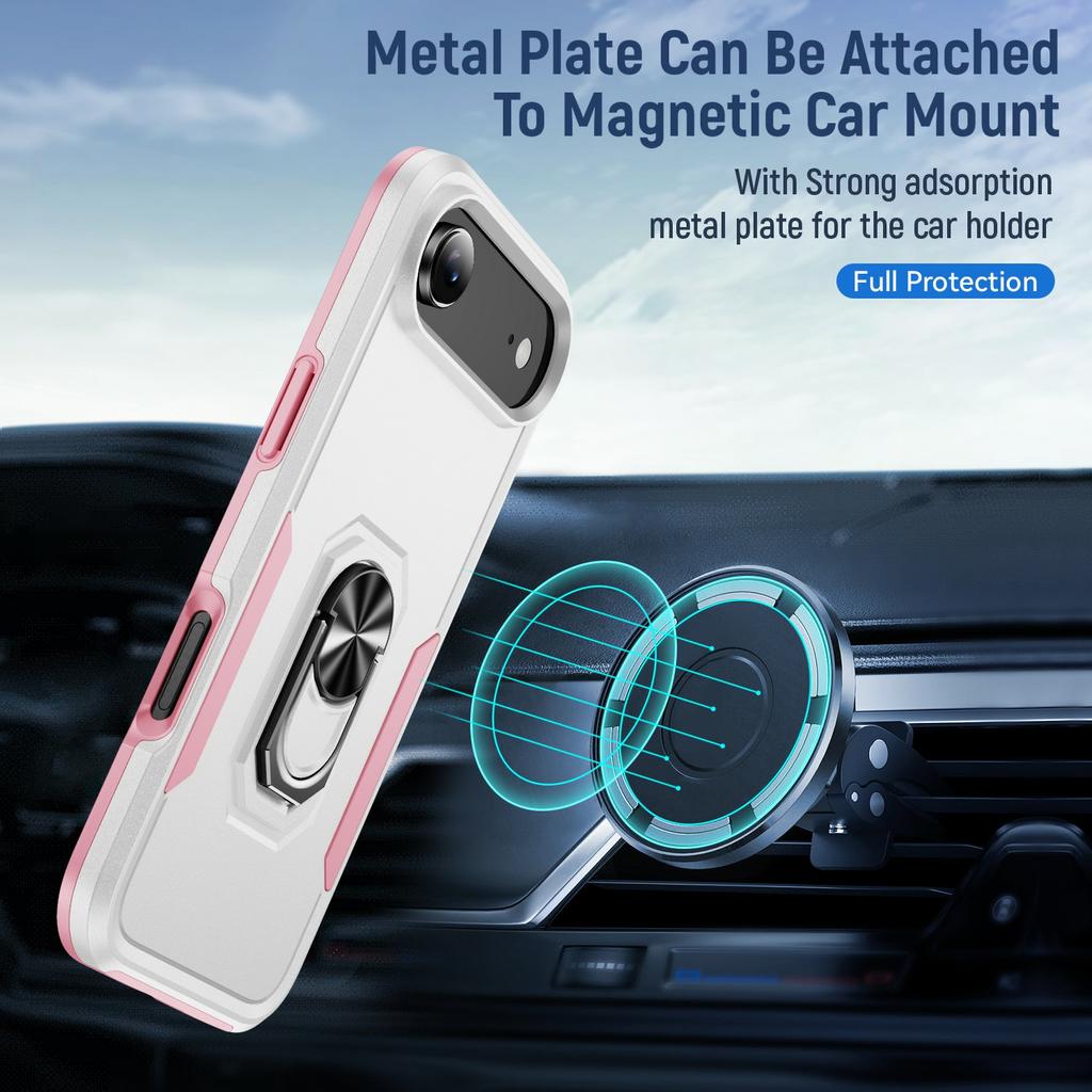 For iPhone Air Case Military Grade Ring Kickstand PC + TPU Phone Cover