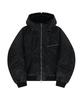 Ungimmick Fur Hooded Nylon Ma-1 Jacket (Black)