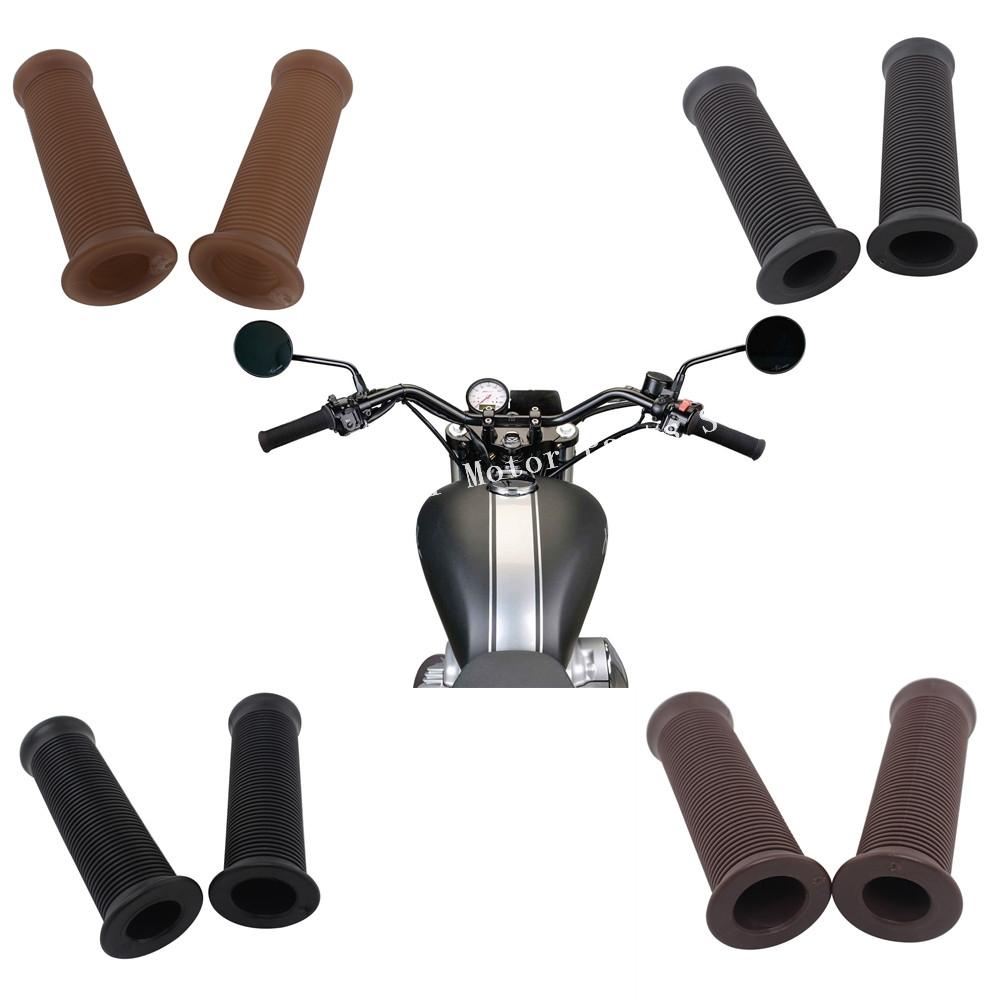1" 25mm 28mm Universal Accessry Motorcycle Retro Grips Streak Rubber Handle Grip Handle Bar for Moto Chopper Bobber Cafe Racer