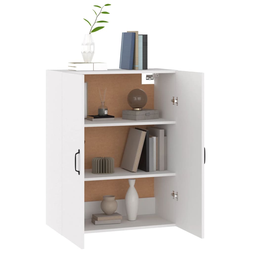 Vidaxl Szafka Wisząca, Biała, 69,5X34X90 Cm, Materiał Drewnopochodny