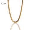 Stainless Steel 3mm Double-Sided Chain Gold Fashion Men's Necklace