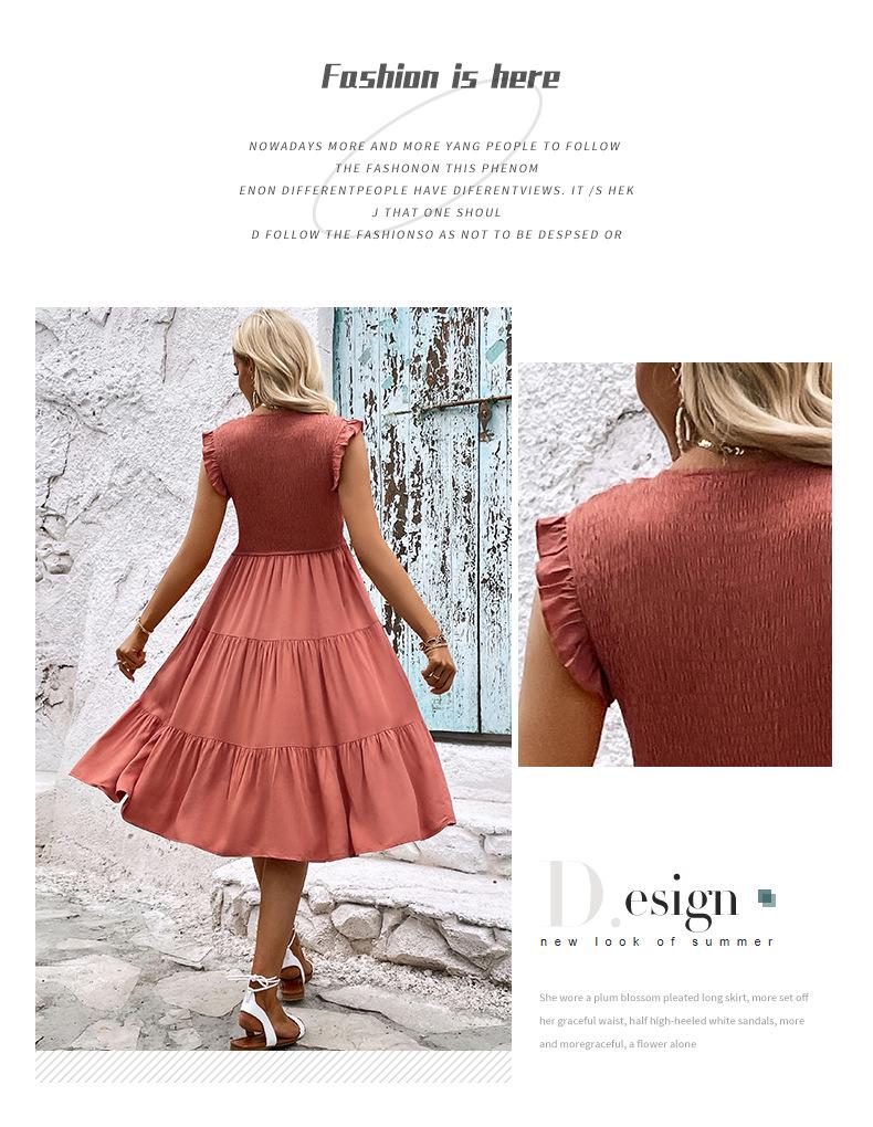 2023 Summer Fashion: Women's Slim Solid Color Dress for Europe and America