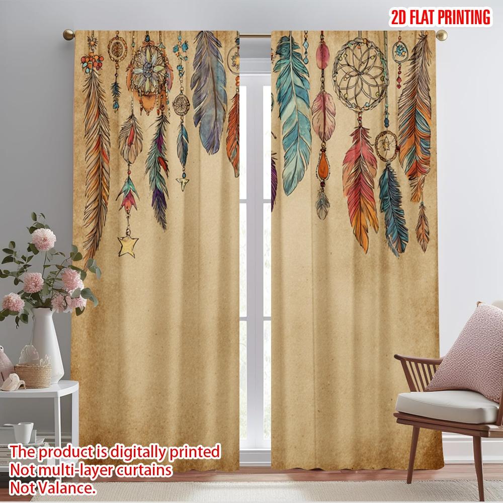 

2pcs,2D plane printing Print Curtains DreamCatchers Durable Polyester (without rod) Versatile All Ldeal for Living Room, 52.50×116.00 CM 2pcs