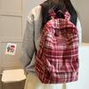 Schoolbag Japanese ins retro plaid high value large capacity simple versatile schoolbag junior high school student backpack