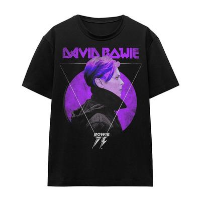 David Bowie Side Profile 75 Logo Ladies 100% Cotton T-shirt Mens Tees Top S-2XL, Black