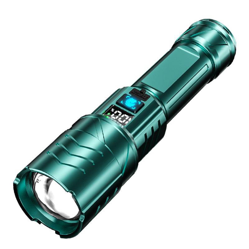 

Зумируемый фонарь Мощный светодиодный фонарик USB перезаряжаемый Фонарь с сильным светом 3 режима освещения Водонепроницаемый для кемпинга на открытом воздухе Рыбалки Green 1000LM