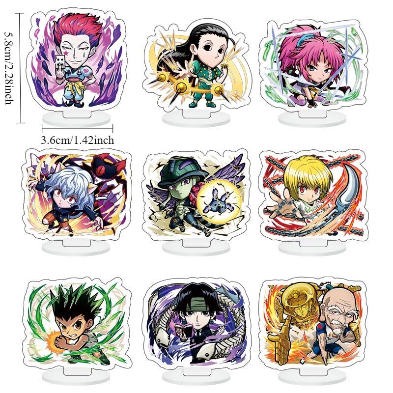 Anime Hunter X Hunter GON·FREECSS Mini Acrylic Figures Cute Cartoon Flat Models Desk Standing Decoration Plates Collectibles