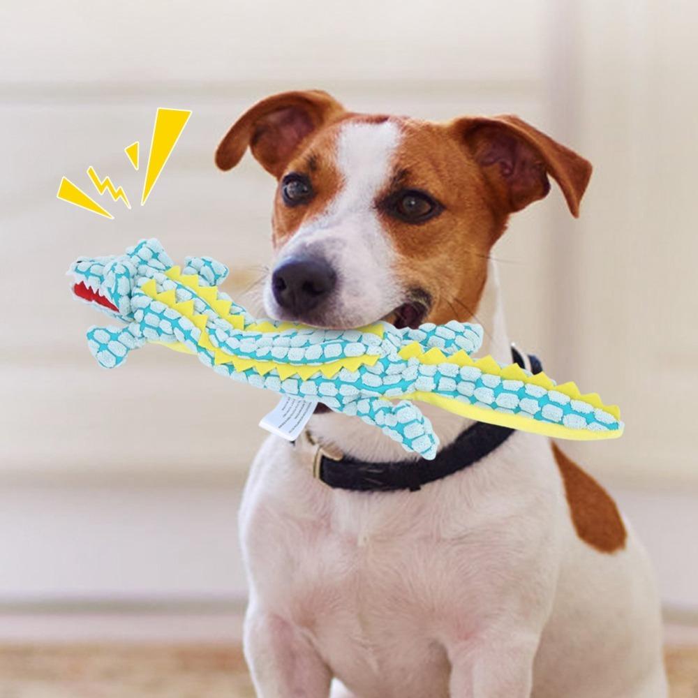 Corn Fleece Surface Alligator Dog Toy Alligator Shaped Puppy Chew Toy  Daily Teething Play