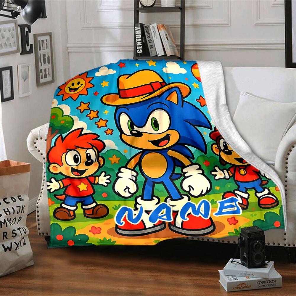 Custom 1pc Sonic Adventure Blanket, Soft And Comfortable Blanket, Casual Warm, Camping Travel Blanket, Birthday Gift Q912175