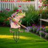 2D Flat Acrylic Working Frog Garden StakeWooden Sign, Outdoor Gardens and Potted Landscapes Signs, Suitable for wall decoration, porch, room, villa,