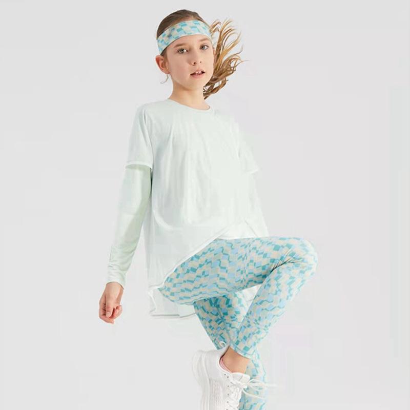 

Легкий быстросохнущий комплект для йоги с длинным рукавом для девочек 160