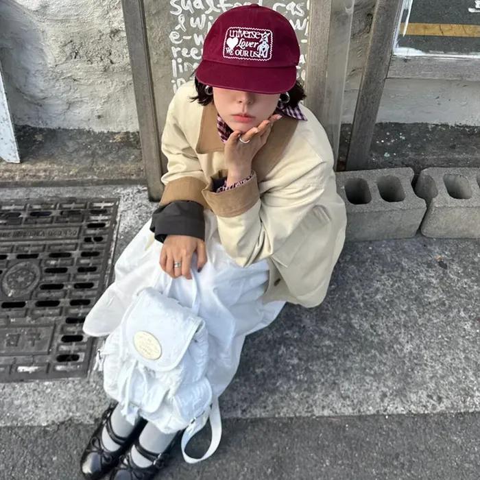 Universe Rubber Patch Washed Cap_BURGUNDY