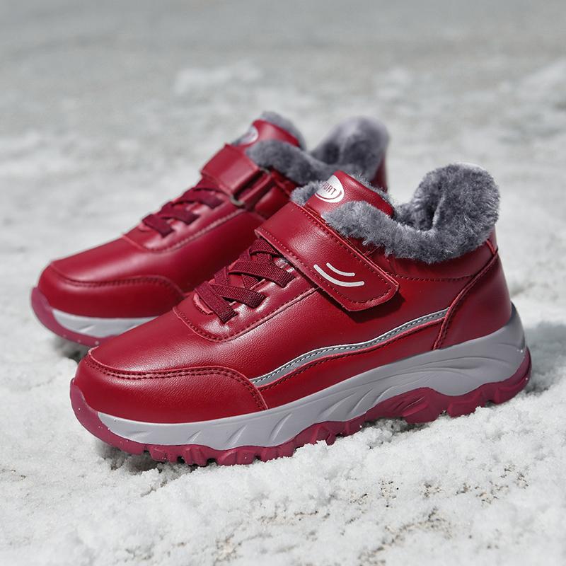 

2024 Winter Leather Boots Women Men Shoes Waterproof Boot Man Plush Keep Warm Ankle Boots Man Outdoor Ankle Snow Boots Casual 47