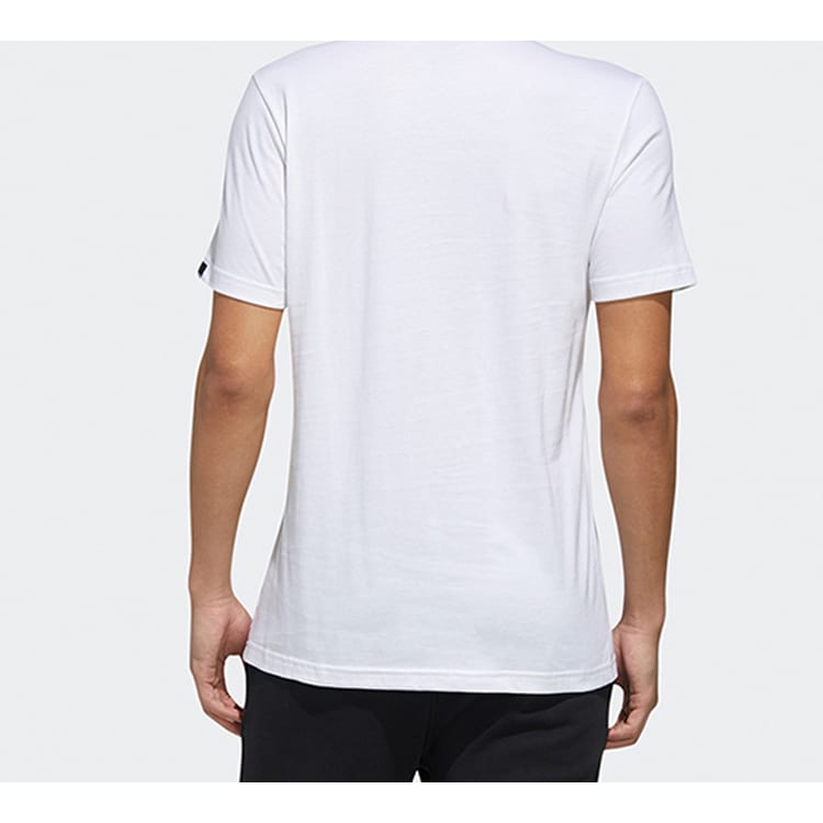 Adidas T Shirts Men's White Crew Neck Moderate Straight Fit FM6259