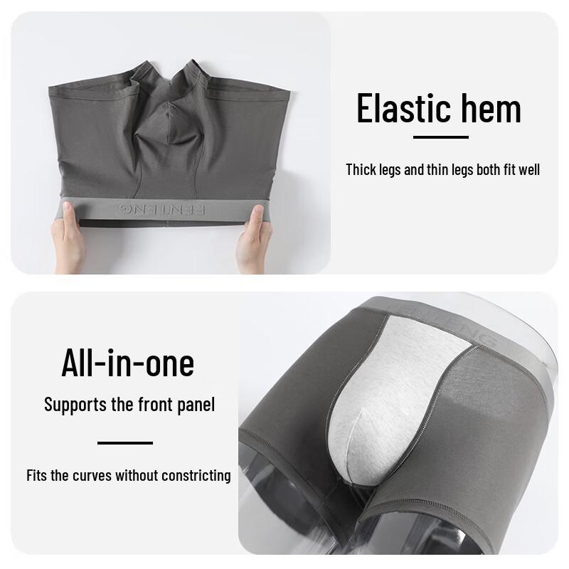 Fenteng Men's 4-Pack Antibacterial Cotton Boxer Briefs