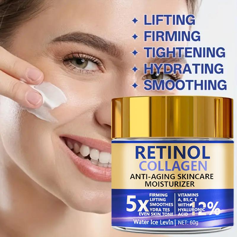 Retinol & Collagen Face Cream 60g Anti-Aging Firming Moisturizer with Hyaluronic Acid Fast Delivery less