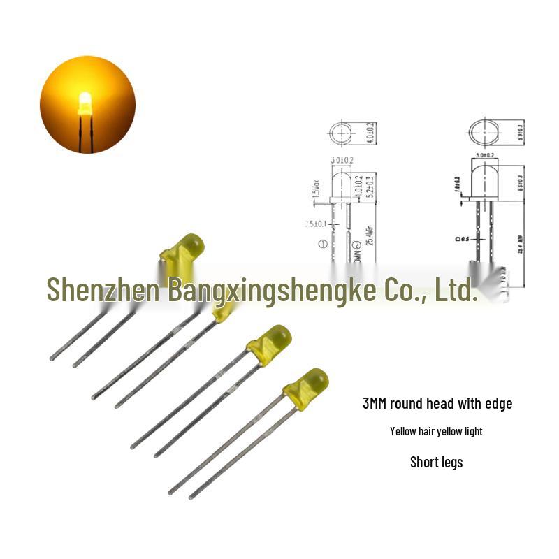3mm LED Glühbirnenlicht: Rot, Grün, Gelb, Blau, Orange Lampenperle - Direktsteckkomponente