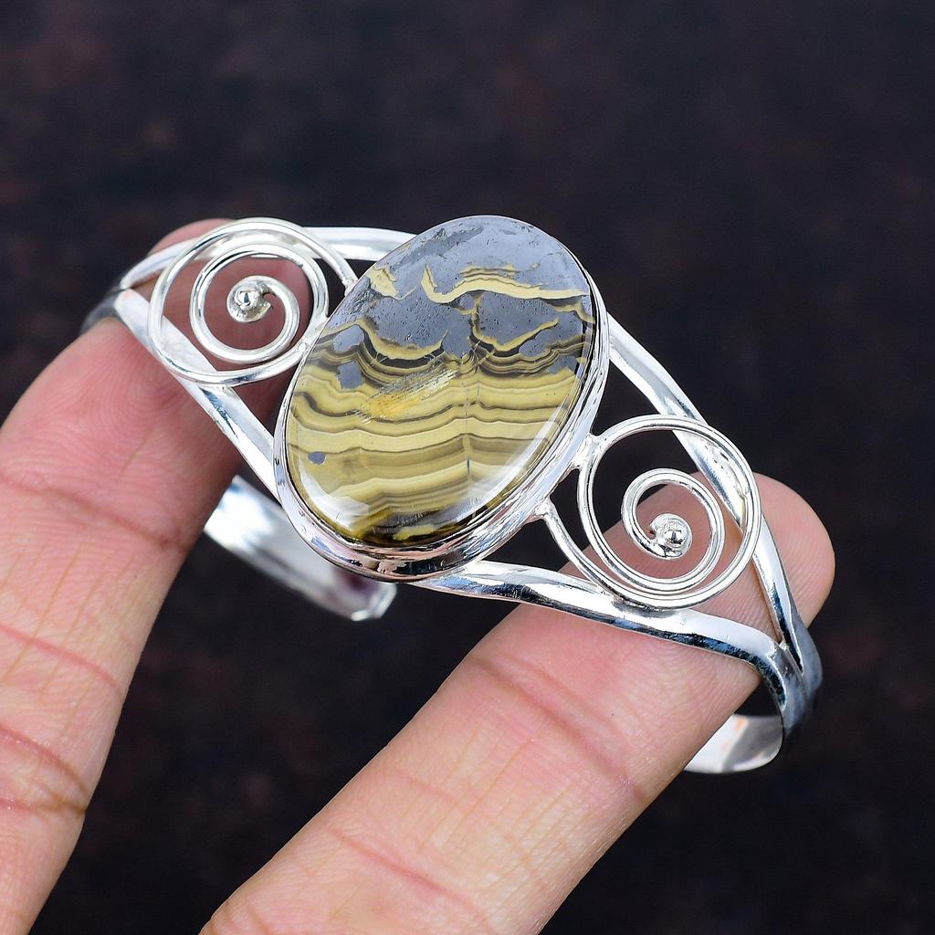 Schalenblende Cuff Bracelet Gemstone Dainty Bangle 925 Sterling Silver Cuff Bracelet Adjustable Bangle Handmade Silver Jewelry Gifts for Mom