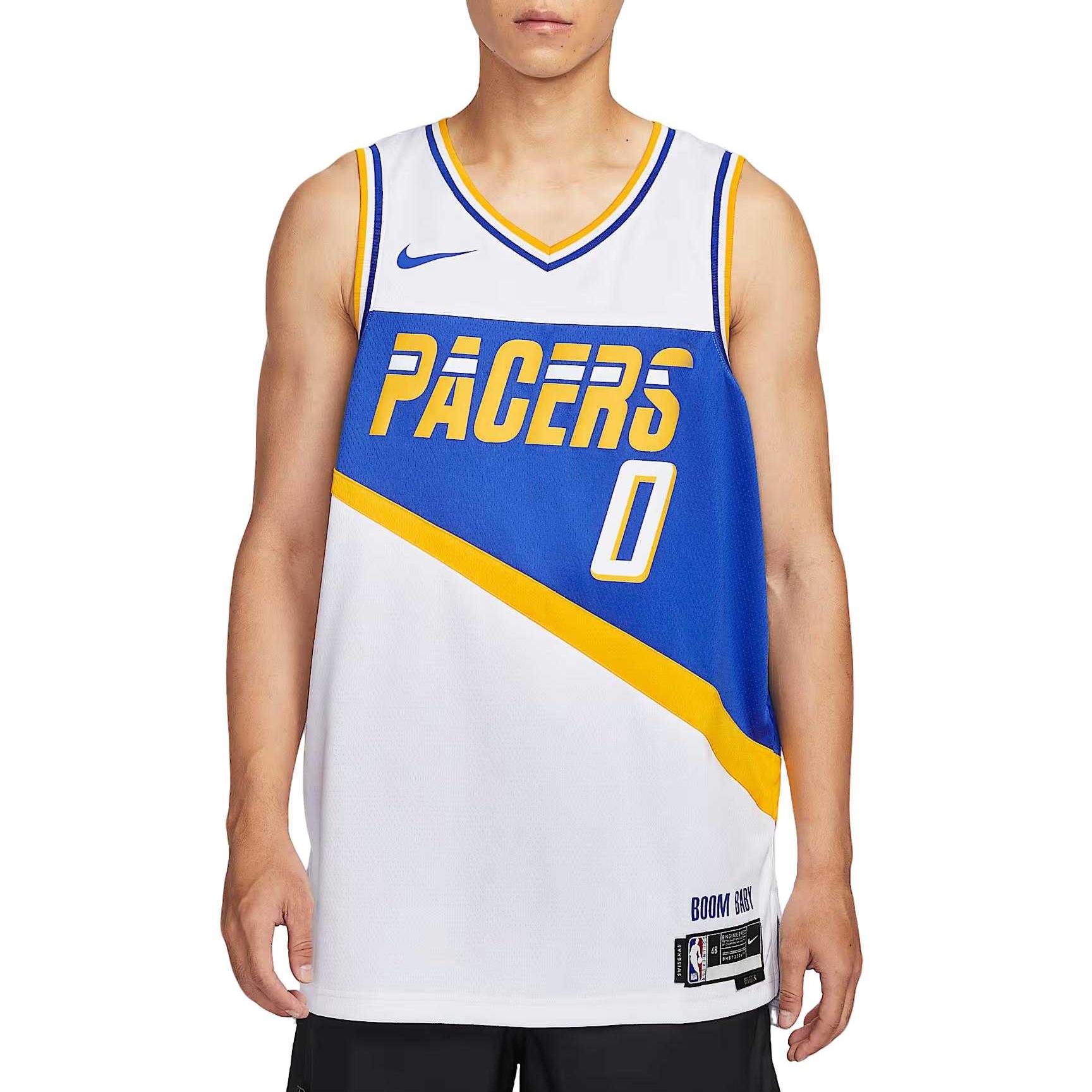 

Nike NBA City Edition Индиана Пэйсерс Тайриз Халибертон 0 Простая Удобная Повседневная Стильная Баскетбольная Майка Мужская майка HM5983-100 2XL