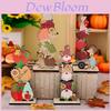 Charming Thanksgiving Wooden Figurines For Home Decor Featuring Cute Gnome Hedgehog Apple Pumpkin Designs
