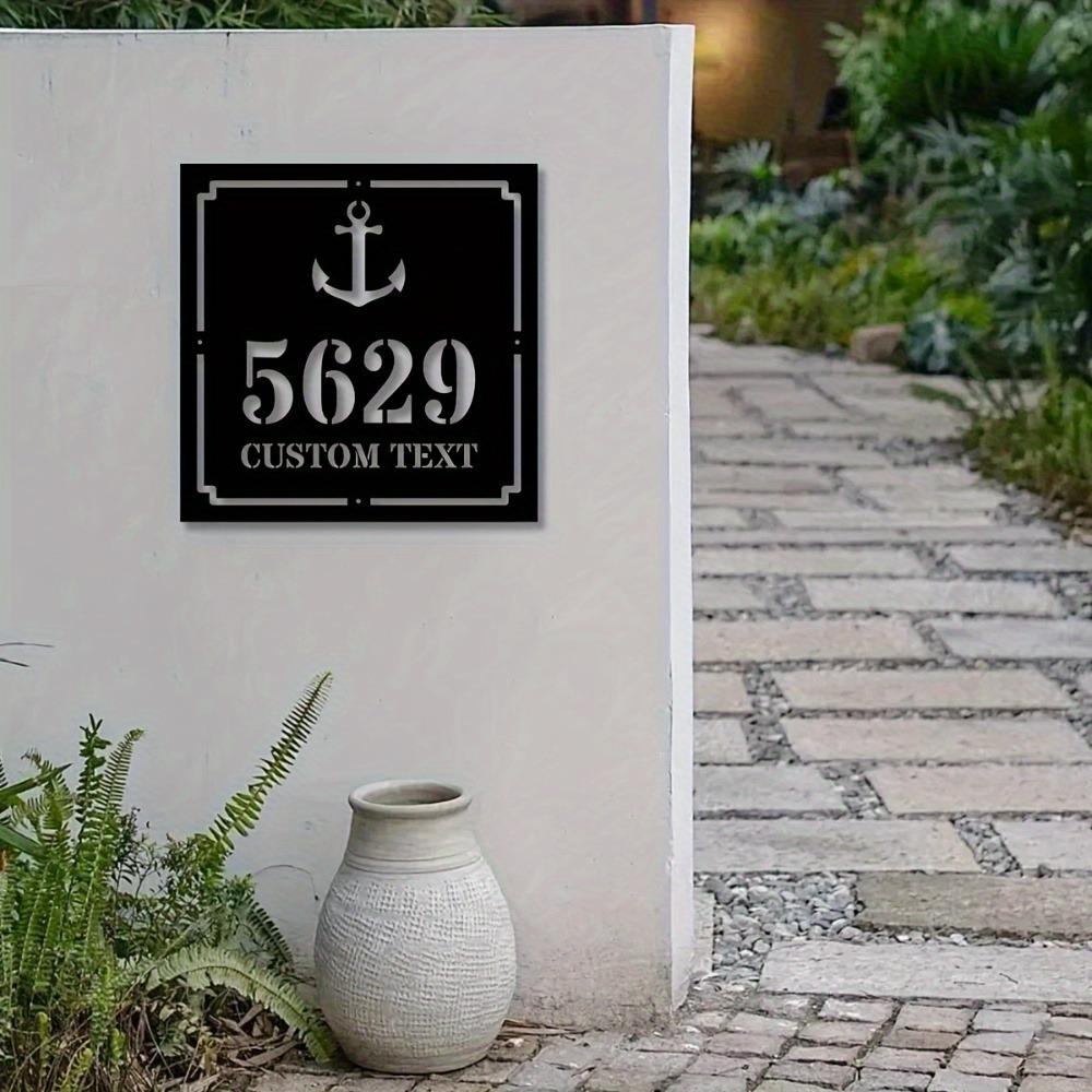 Metall Hausnummer Schild Adressplakette Individuelle Straßenschilder Moderne Wanddekoration Geschenk
